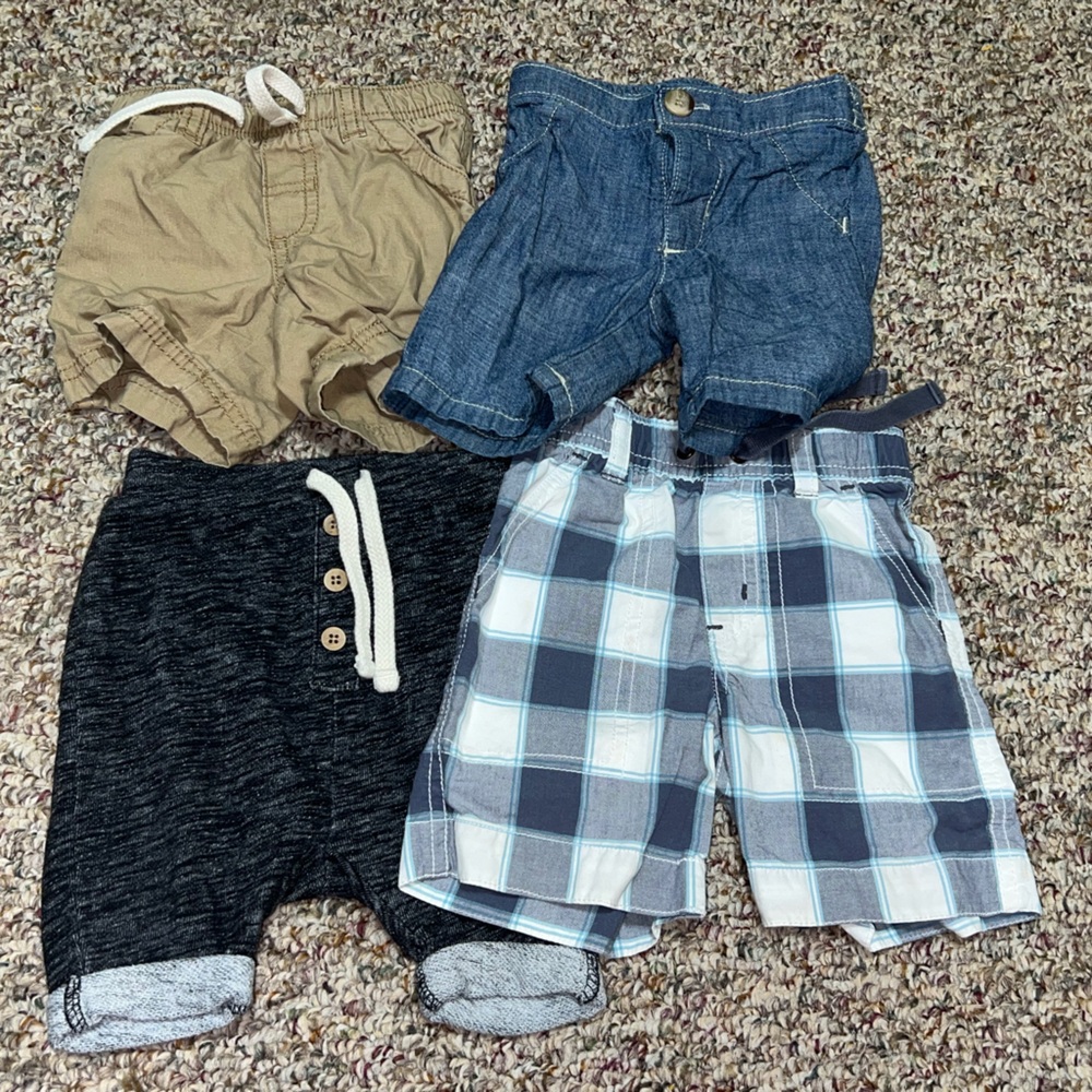 Boys, girls 6-12 month shorts Set of 4 Baby Shorts